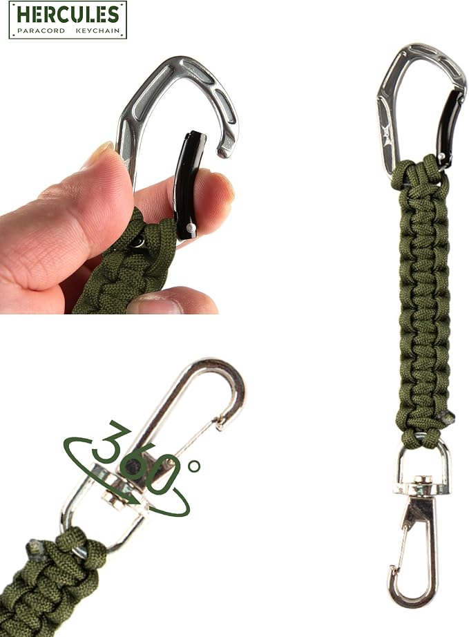 HERCULES Paracord Keychain Set – 2 Pack Lanyard Rope - Image 3