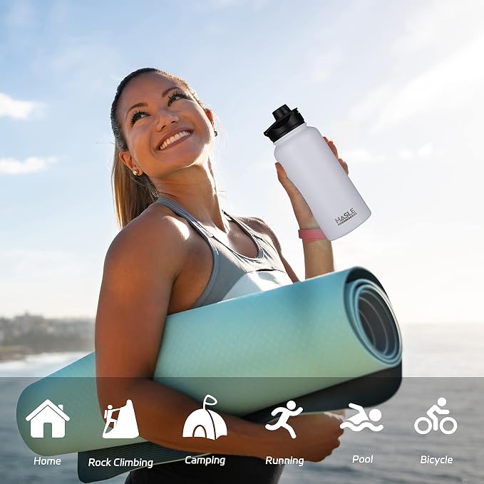 HASLE OUTFITTERS 32 oz Insulated Water Bottle Stainless Steel Double Walled - Image 6
