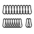 Black Carabiner, Heavy Duty Galvanized Steel Spring Snap Hook Carabiner Clips by High-PQ