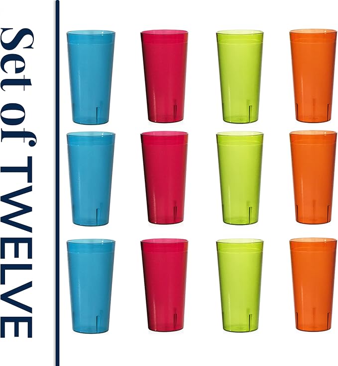 US Acrylic Café Plastic Reusable Tumblers 32-ounce Iced-Tea Cups, Made in the - Image 8
