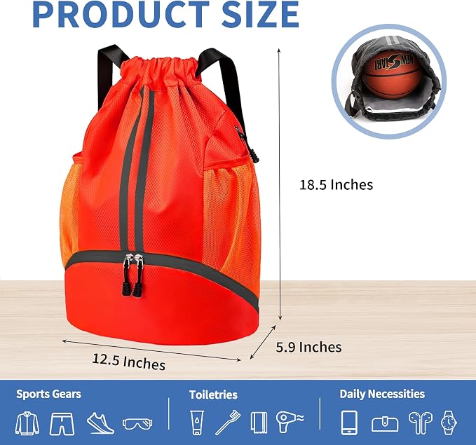 JELUTAR Drawstring Backpack Gym Bag - Image 4