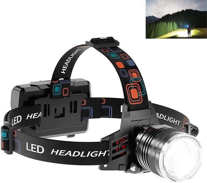 Rechargeable Headlamp Super Bright, 5 Modes Head Lamp by TZXTW