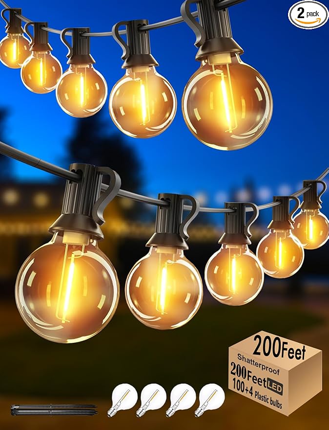 Outdoor String Lights Waterproof Patio Lights 200FT by Skeerei