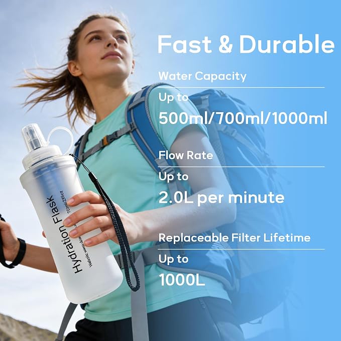 1L Soft Flask Water Bottle, Collapsible Water Bottle - Image 6