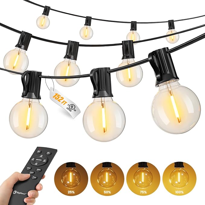 Brightown Outdoor String Lights, 152FT Shatterproof LED Patio Lights by Brightown