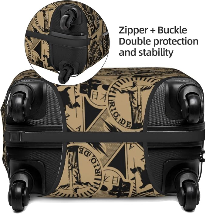 Travel Luggage Cover with World Famous Landmarks Print, Suitcase Protector - Image 4