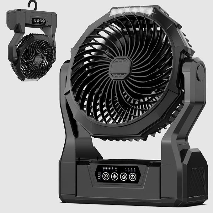 XZK Camping Fan, 20000mAh Rechargeable Battery Powered Fan by Unknown