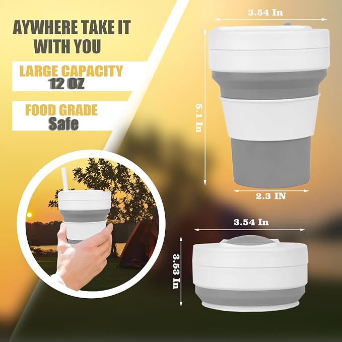 12 OZ Collapsible Travel Cup - Image 3