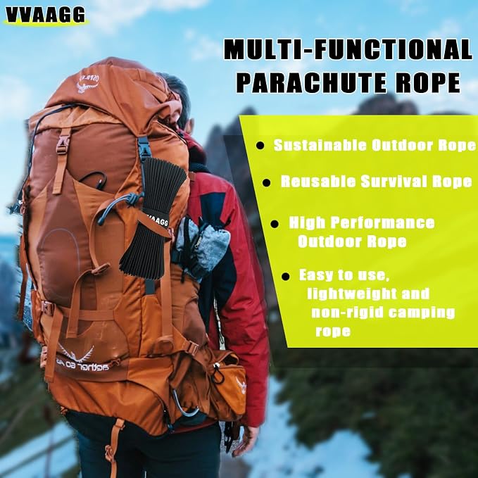 VVAAGG 1000 Paracord Rope 200FT Utility Parachute Cord 4mm 12 Strand Nylon Rope - Image 6