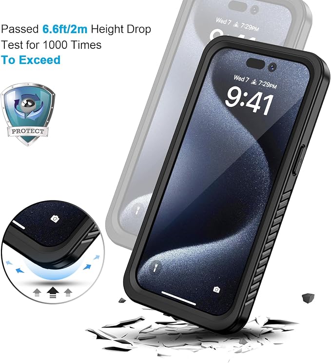Lanhiem Magnetic for iPhone 15 Pro Case, Waterproof Dustproof Cover, Full Body - Image 5