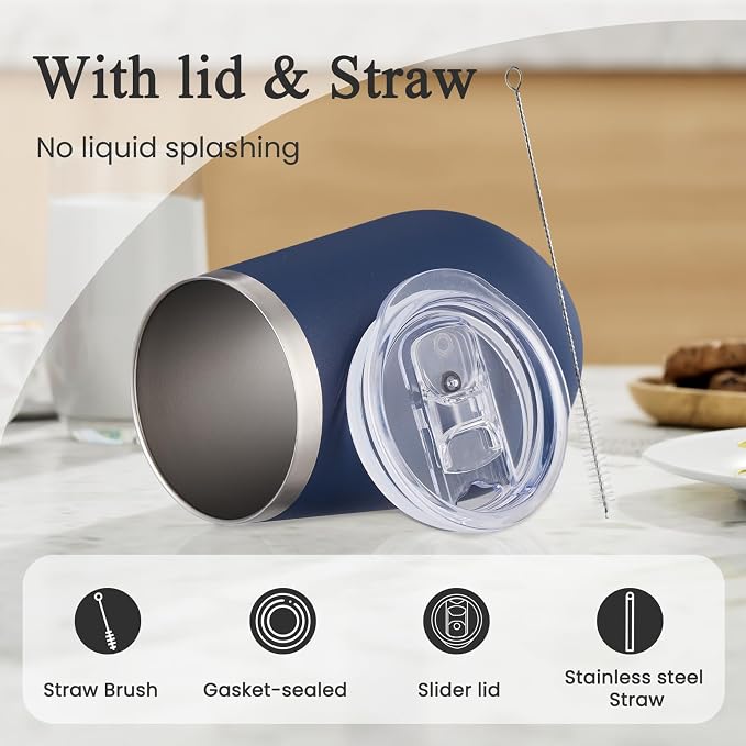 MEWAY Durable 12oz Stainless Steel Wine Tumbler - Image 3