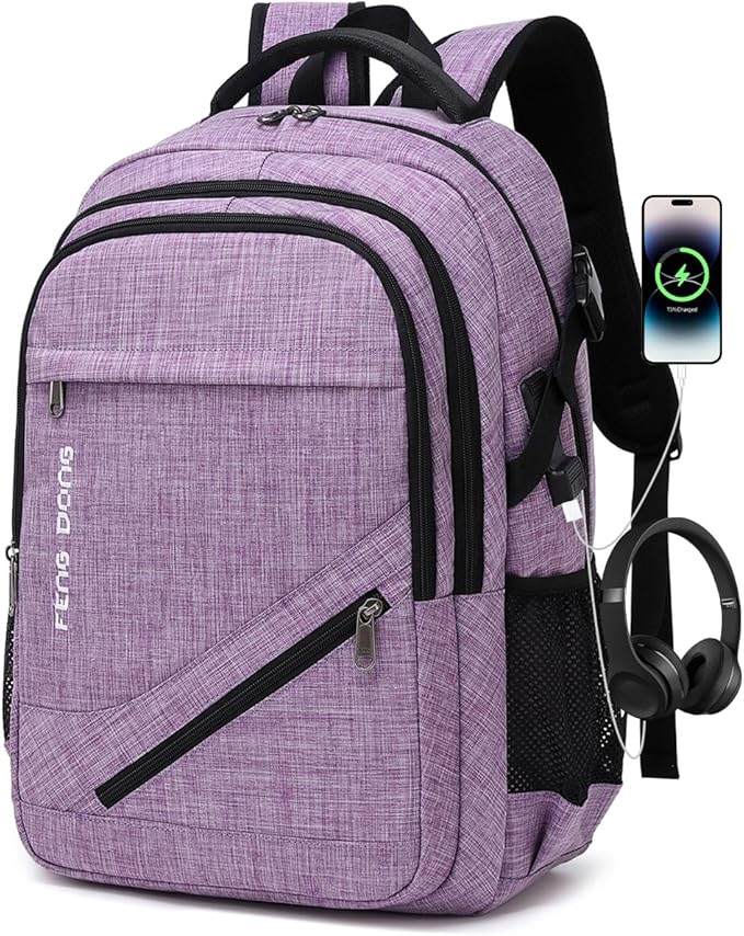 FENGDONG Large Laptop Backpack 17.3 inch Durable Waterproof Travel College by FENGDONG