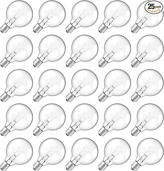 Meconard G40 Replacement Light Bulbs, E12 Candelabra Screw Base 5watt Dimmable by Meconard