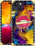 Compatible with iPhone 15 Case, Cool Corlorful Lip Marble Luxury Golden by Unknown