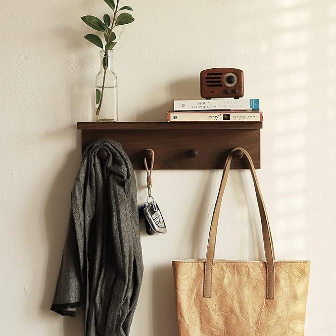 Entrance Coat Rack ，Coat Hooks, Wall-Mounted Wooden Hook Rack, Wall-Mounted by CreatedOn2005