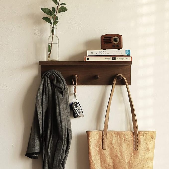 Entrance Coat Rack ，Coat Hooks, Wall-Mounted Wooden Hook Rack, Wall-Mounted - Image 5