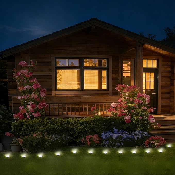 Peasur Mini Solar Ground Lights, 24 Pack Flat Solar Disc Lights Outdoor - Image 9