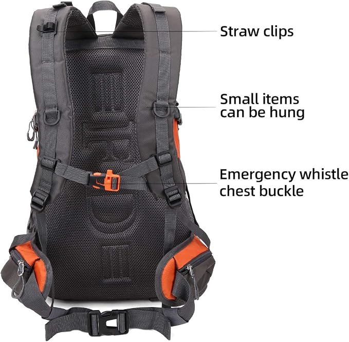 FENGDONG 40L Waterproof Lightweight Outdoor Daypack Hiking, Travel Backpack - Image 5