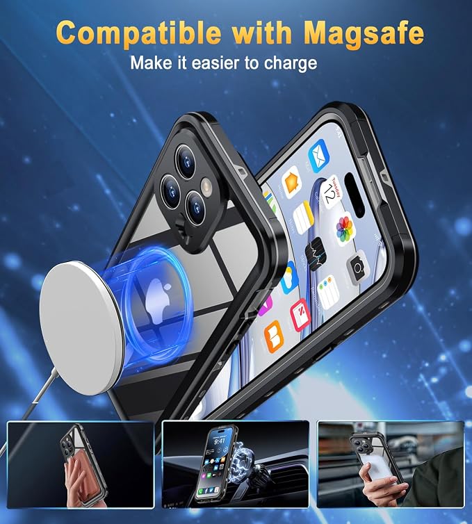 Design for iPhone 15 Pro Max Case Waterproof, Full Body Underwater Dustproof - Image 4
