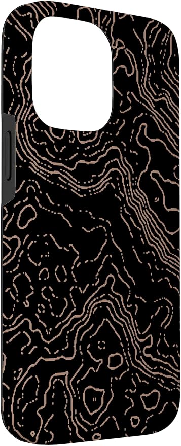Topography Black & Brown Abstract Pattern Topographic Map Case - Image 3