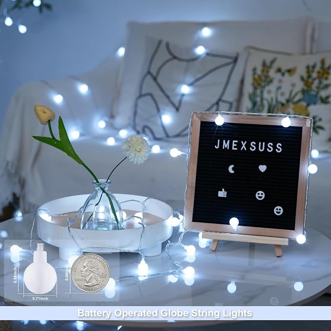 JMEXSUSS Globe String Lights Battery Operated - Image 5