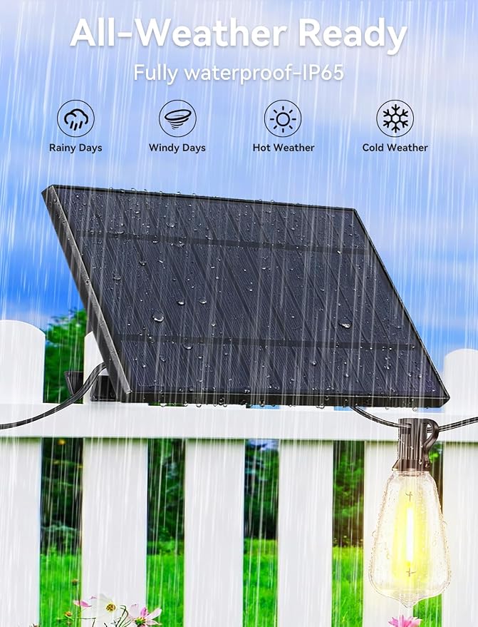 Brightever 150FT Solar String Lights Outdoor Waterproof - Image 5