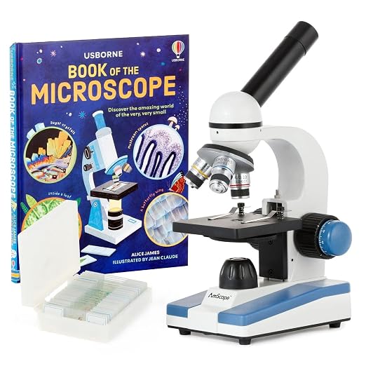 AmScope M150C-PS25-WM Compound Monocular Microscope, WF10x and WF25x Eyepieces by AmScope