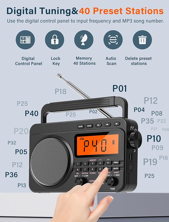 NOAA Weather Alert Radio, Digital AM FM Shortwave Radio - Image 8