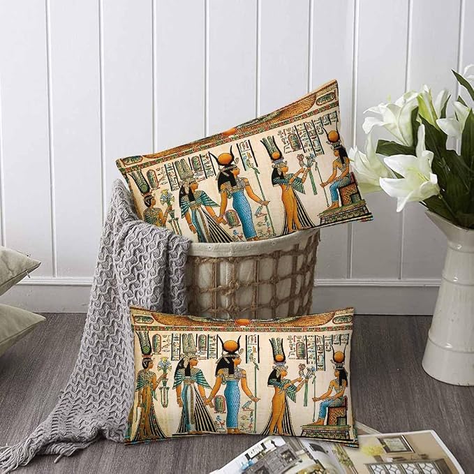 Old Egyptian Empire Couch Pillow Covers 12 X 20 0 Set of 2 Pillowcases - Image 6