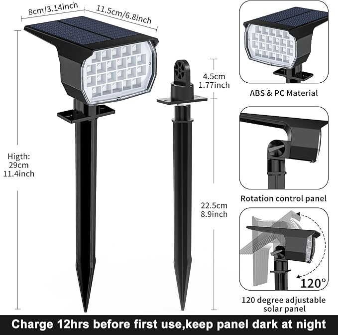 WENATY Solar Spot Lights Outdoor Color Changing, Christmas Landscape Spotlights - Image 7