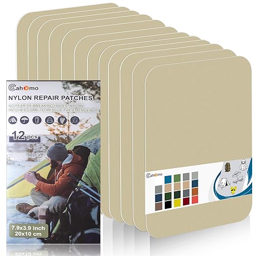Cahomo 7.9x3.9 inch 12 PCS Nylon Repair Patch Nylon Repair Tape Self Adhesive by Cahomo