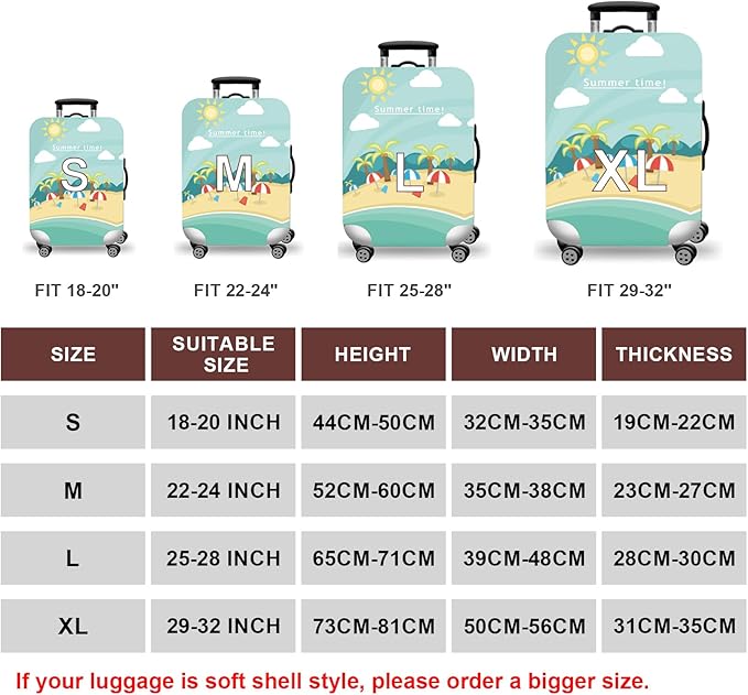 WUJIAONIAO Travel Luggage Cover Baggage Suitcase Cover Protector Skins 18-32 - Image 2