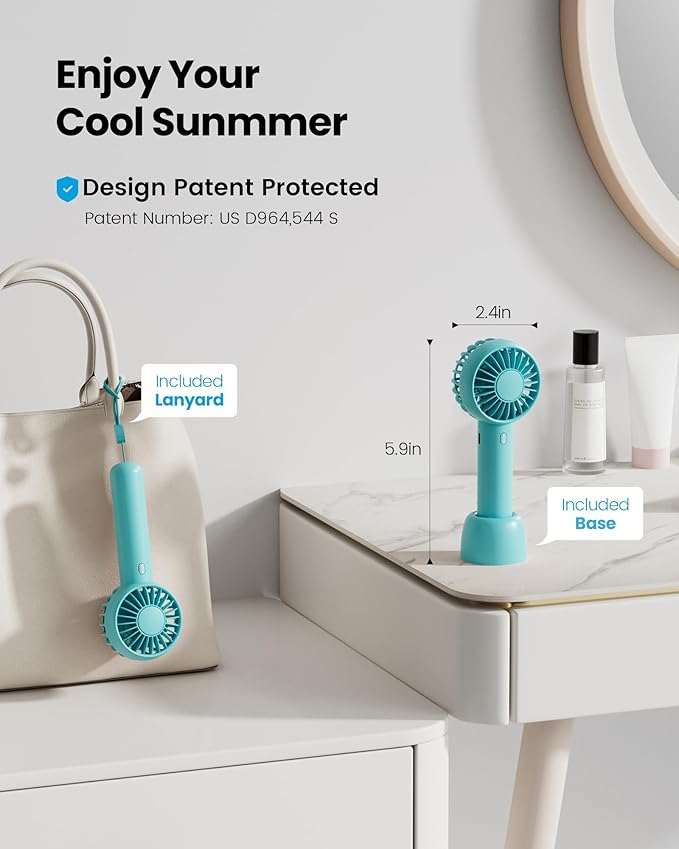 Gaiatop Mini Portable Fan, Small and Powerful, Cute Design 3 Speed Personal - Image 2