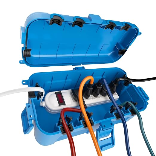 Flemoon Medium Outdoor Electrical Box, IP54 Waterproof Extension Cord Cover w/6 by FLEMOON