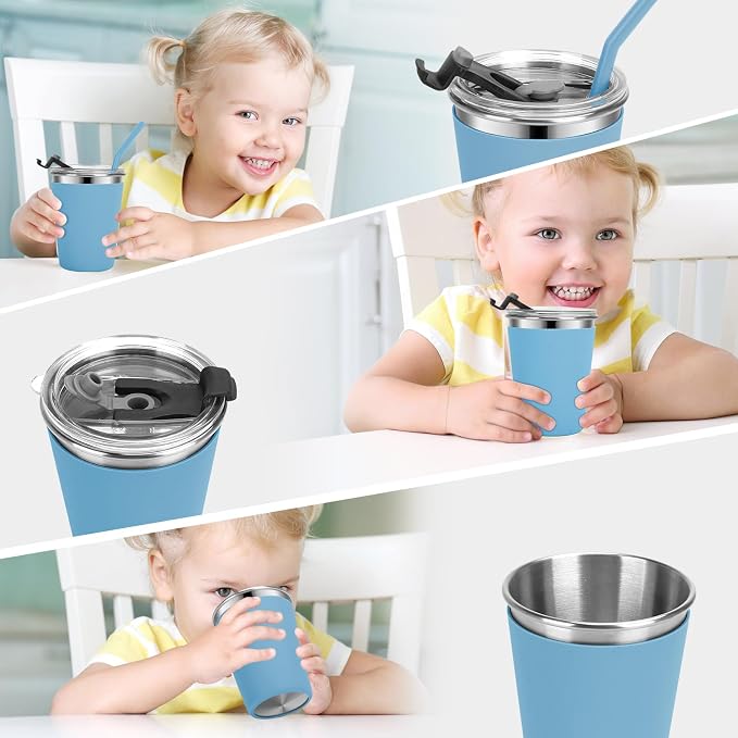 Kids Cups with Straws and Lids Leak Proof, 12oz Sippy Cups - Image 5
