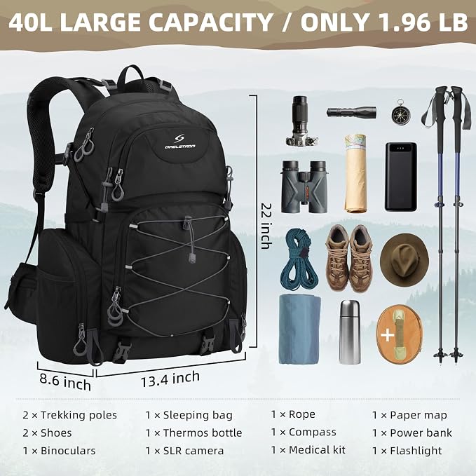 Maelstrom Hiking Backpack, 40L Waterproof Camping Daypack - Image 2