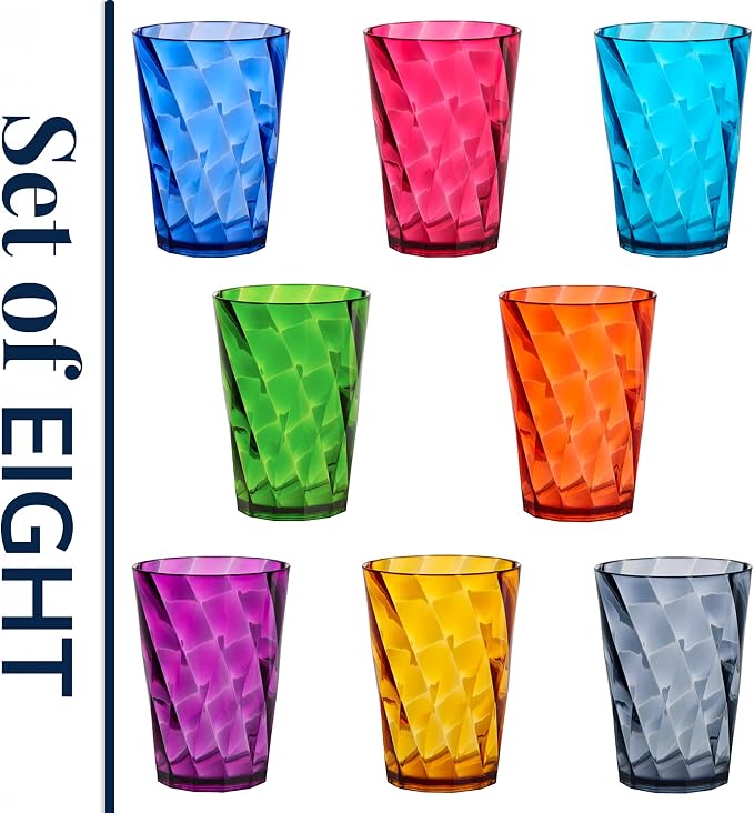 US Acrylic Optix Mini Plastic Reusable Drinking Glasses 8oz Juice Cups in Jewel - Image 8