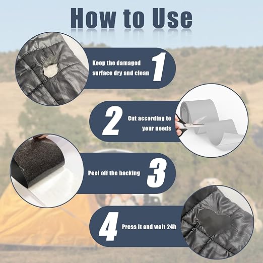 Cahomo 3x79 Nylon Repair Patch Nylon Repair Tape Self Adhesive Fabric Tapes - Image 5