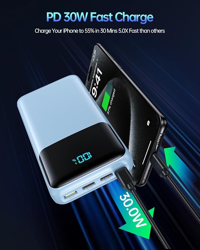 Portable Charger 50000mAh Power Bank, USB-C PD 30W Fast Charging, High Capacity - Image 3