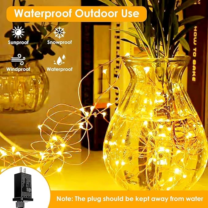 Warm White ⇋ Multicolor 66Ft 200LED Christmas Fairy Lights Plug in - Image 2
