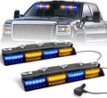 HLauto 6Z4J Emergency Dash Strobe Lights: 2x16.8 inch Blue Amber Safety Lights by HLauto