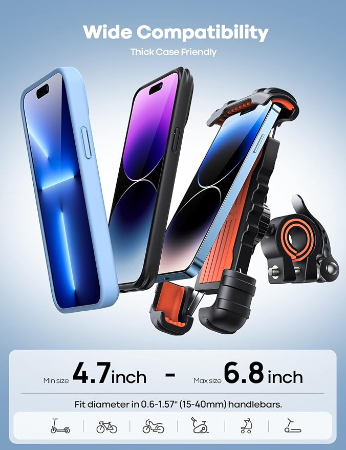 Lamicall Bike Phone Holder, Motorcycle Phone Mount - Image 5