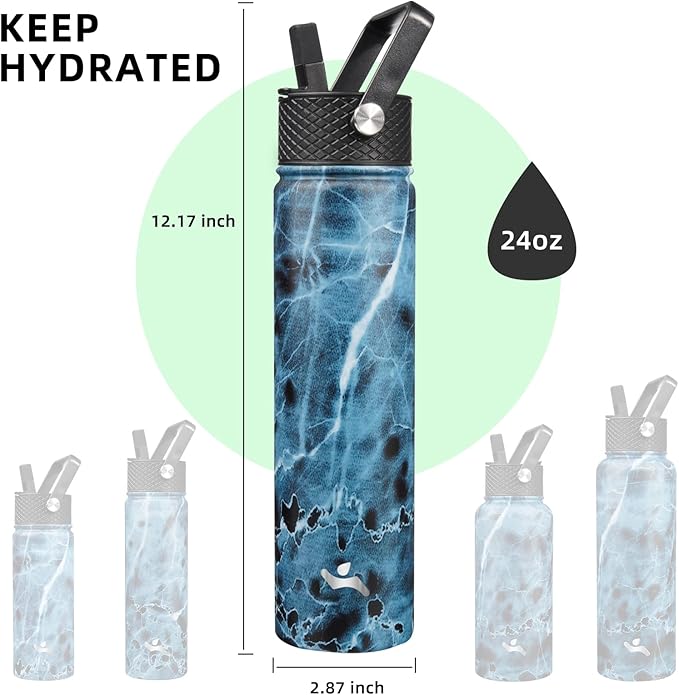 Konokyo Insulated Water Bottle 24oz Stainless Steel Sport Bottles - Image 5