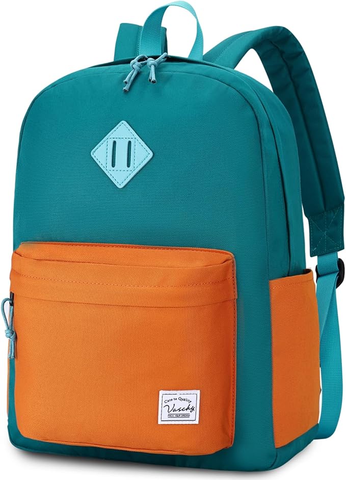 VASCHY Lightweight Backpack for School, Water Resistant Classic Bookbag by Vaschy