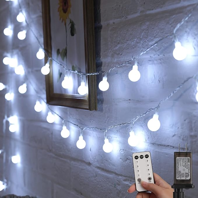 Minetom 33 Feet 100 Led Globe Ball String Lights, Fairy String Lights Plug in by Minetom