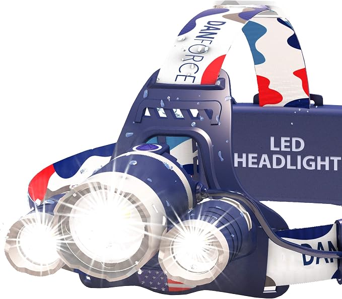 DanForce Headlamp. USB Rechargeable LED Head Lamp. Ultra Bright LUMINUS 1080 by DanForce