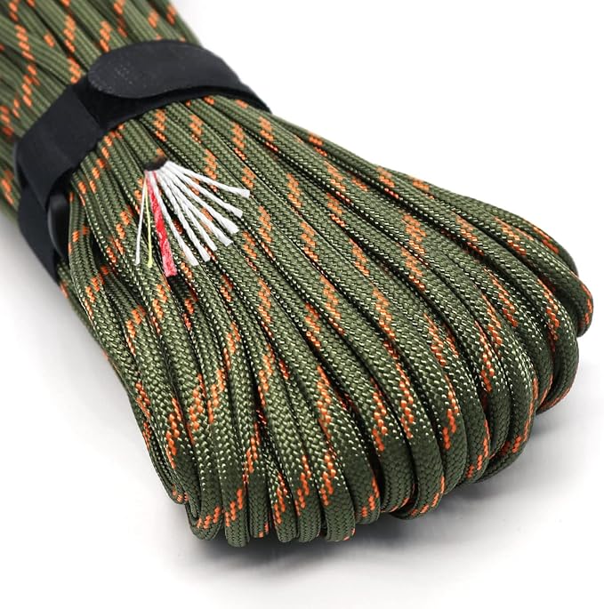 PSKOOK Survival Paracord Parachute Fire Cord Survival Ropes Red Tinder Cord PE by PSKOOK