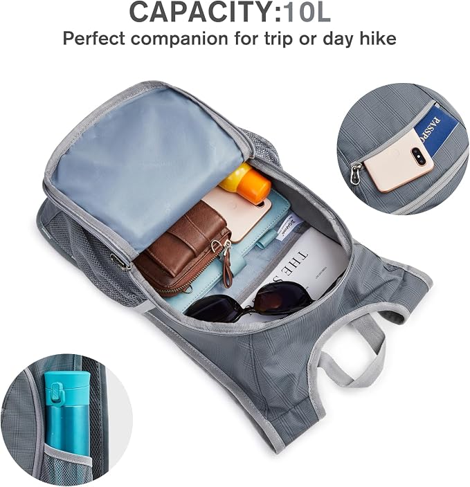G4Free 10L/15L Hiking Backpack Lightweight Packable Hiking Daypack Small Travel - Image 7