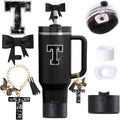 6pcs Black Stanley Cup Accessories Set, Bow Straw Topper by MOTEERLLU