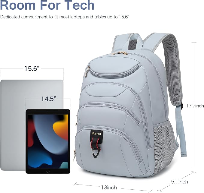 Boavan Laptop Backpack for women, 15.6 inch Laptop Bag - Image 3